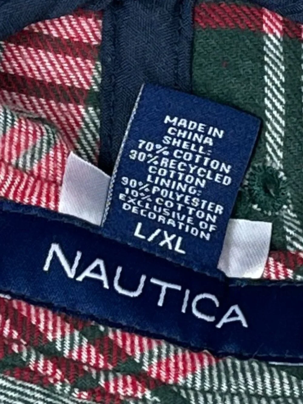 NEW NAUTICA PLAID BUCKET HAT SIZE L/XL